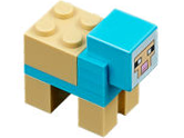Lego Minecraft Sheep, Medium Azure, Sheared - Brick Built