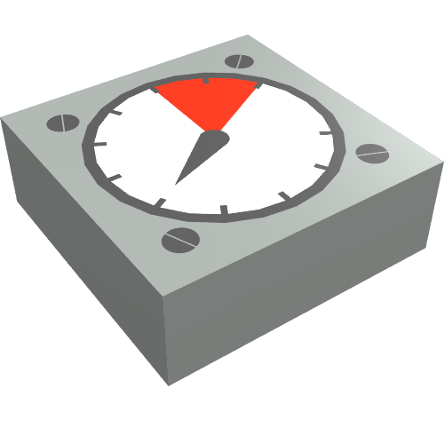 Lego Tile 1 x 1 with White and Red Gauge Print / Light Gray