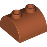 Lego Brick Curved 2 x 2, Two Top Studs / Dark Orange