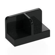 Lego Panel 1 x 2 x 1 with Rounded Corners and Central Divider / Black
