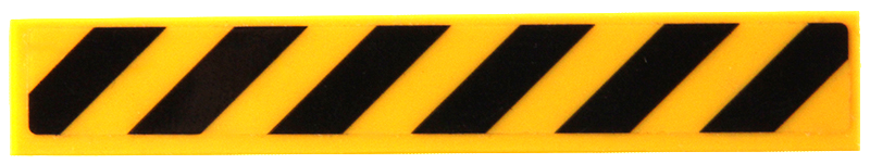 Lego Tile 1 x 6 with Black Danger Stripes on Transparent Background Pattern (Sticker) - Set 76153