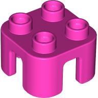 Lego Duplo Chair with no Back / Stool / Dark Pink