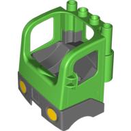 Lego Duplo Truck Semi-Tractor Cab with Dark Bluish Gray Base and Recycling Arrows Print / Bright Green