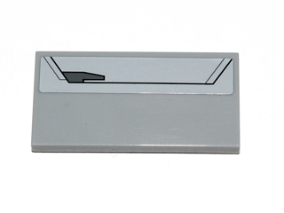 Lego Tile 2 x 4 with SW Interceptor Armor-Plating Pattern Model Right (Sticker) - Set 9494 / Light Bluish Gray