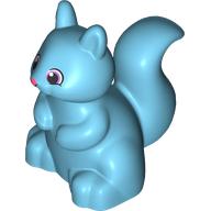 Lego Duplo Animal Squirrel with Coral, Black, and White Eyes Print / Medium Azure