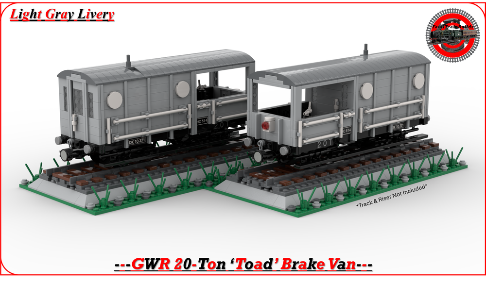Lego (Light Gray) GWR 20-Ton 'Toad' Brake Van (8-w)