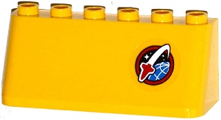 Lego Windscreen 2 x 6 x 2 with Space Shuttle Logo Pattern (Sticker) - Set 60080