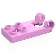 Lego Duplo Plate 2 x 3 with 4 Studs and Reinforced Hinge / Bright Pink