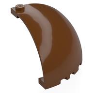 Lego Panel 5 x 5 x 3 1/3 Corner, Curved Top / Reddish Brown