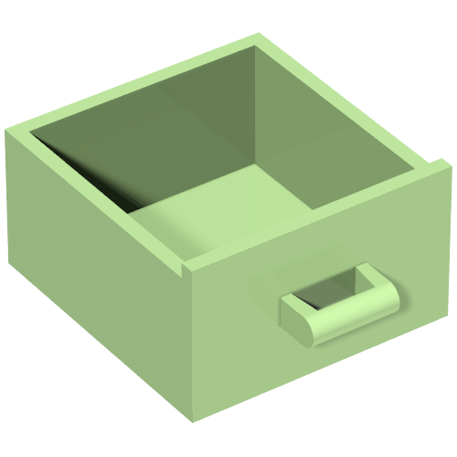 Lego Cupboard 4 x 4 x 4 Drawer, Open Handle / Medium Green