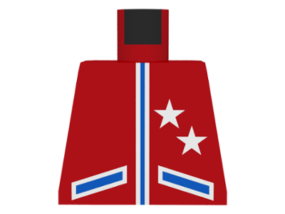 Lego Torso Racing Jacket with 2 White Stars, Pockets and Blue Lines Pattern / Red