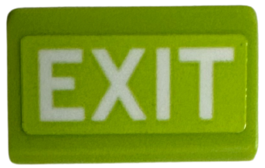 Lego Slope 30 1 x 2 x 2/3 with White 'EXIT' Pattern (Sticker) - Set 42656