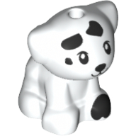 Lego Animal, Dog Pup with Black Spots print / White
