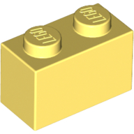 Lego Brick 1 x 2 / Bright Light Yellow