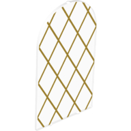 Lego Glass for Frame 1 x 6 x 7 with Bow with Gold Diamond Pattern / Trans-Clear
