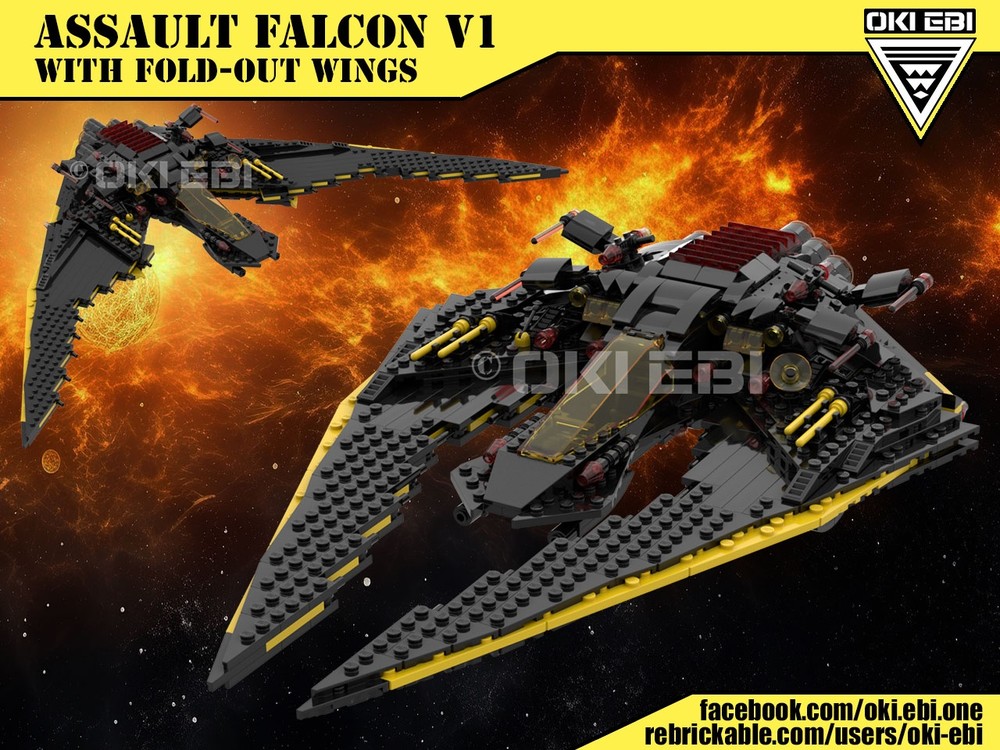 Lego Assault Falcon V1 in Blacktron Design