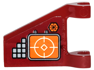 Lego Flag 2 x 2 Trapezoid with Flat Edge with Gray Buttons and Orange Target Screens Pattern (Sticker) - Set 70592
