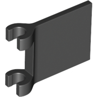 Lego Flag 2 x 2 Square, Flared Clip Edge [Thick Clips] / Black