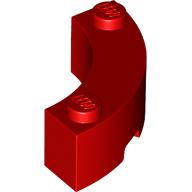 Lego Brick Round Corner 3 x 3 Macaroni with 2 Studs / Red