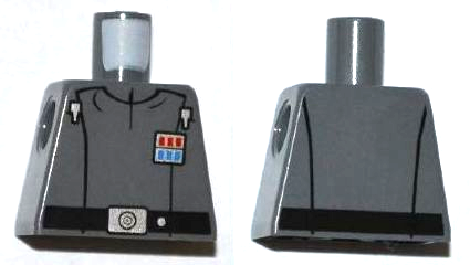 Lego Torso SW Imperial Officer 1 (Commander) with Black Belt Pattern / Dark Bluish Gray