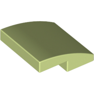 Lego Brick Curved 2 x 2 x 2/3 / Yellowish Green