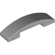 Lego Brick Curved 4 x 1 Double with No Studs / Light Bluish Gray
