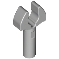 Lego Bar 1L with Clip [Cut Edges and One Side Hole] [Gap in Clip] / Light Bluish Gray