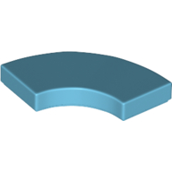 Lego Tile 2 x 2 Curved, Macaroni / Medium Azure