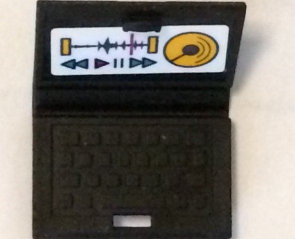 Lego Minifigure, Utensil Computer Laptop with Sound Recording Display Pattern (Sticker) - Set 41341