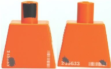 Lego Torso Alien with '245633' and Barcode Pattern / Orange