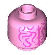 Lego Minifig Head (No Face), Brain print / Bright Pink