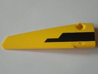 Lego Technic, Panel Fairing # 6 Long Smooth, Side B with Stepped Black Stripe Pattern (Sticker) - Set 8043