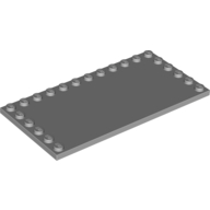 Lego Plate Special 6 x 12 with Studs on 3 Edges / Light Bluish Gray