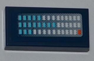 Lego Tile 1 x 2 with Blue, White and Orange Buttons Pattern (Sticker) - Set 6868