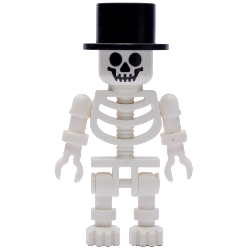 Lego Skeleton, Standard Face, Top Hat, Ball Joint Arms
