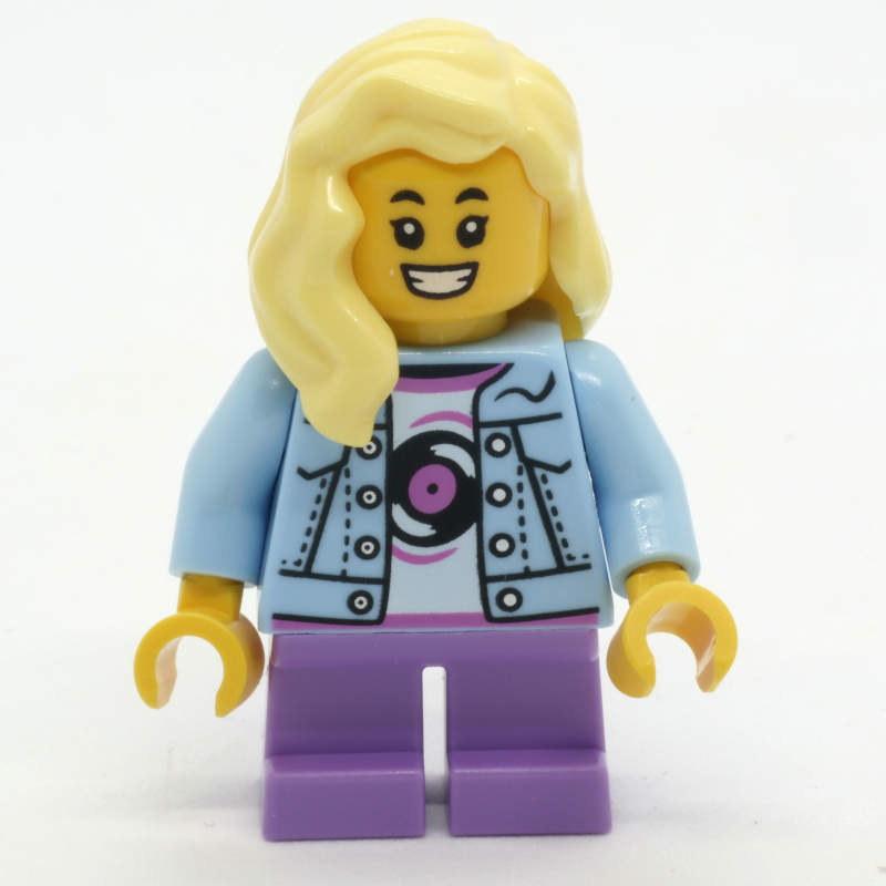 Lego Girl, Bright Light Blue Jacket, Short Medium Lavender Legs