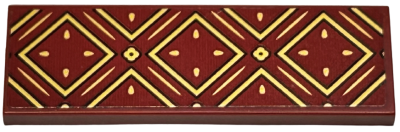 Lego Tile 2 x 6 with Gold Squares and Lines with Black Outlines Pattern (Sticker) - Set 76416