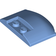 Lego Brick Round 3 x 4 x 2/3 Triple Curved with 2 Sunk Studs / Medium Blue