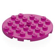 Lego Plate Round 6 x 6 with Hole / Magenta