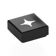 Lego Tile 1 x 1 with White Star Print / Black
