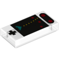 Lego Tile 1 x 2 with Game Computer Screen Monitor Print / Trans-Clear