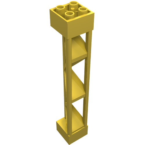 Lego Support 2 x 2 x 10 Girder Triangular Vertical - Type 1 - Solid Top, 3 Posts / Yellow