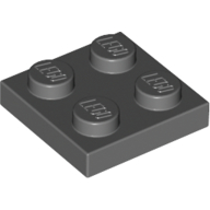 Lego Plate 2 x 2 / Dark Bluish Gray