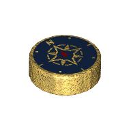 Lego Tile Round 1 x 1 with Compass Print
