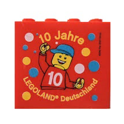 Lego Brick 2 x 4 x 3 with 'LEGOLAND Deutschland 10 Jahre' Print