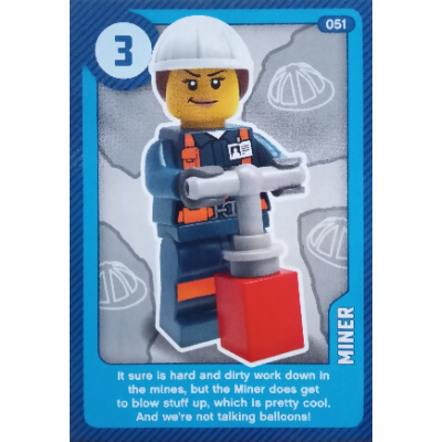 Lego Trading Card, Create the World Living Amazingly - Miner