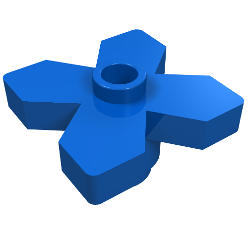 Lego Plant, Flower 2 x 2 Leaves - Angular / Blue
