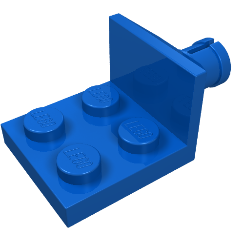 Lego Plate Special 2 x 2 with Helicopter Tail Rotor Holder / Blue