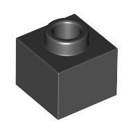 Lego Plate 1 x 1 x 2/3 with Open Stud / Black