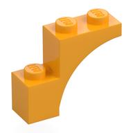 Lego Brick Arch 1 x 3 x 2, Straight End / Bright Light Orange